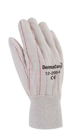 Guante de lona doble palma blanco DermaCare 12-200