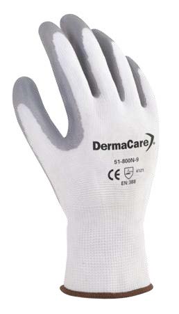 Guante nylon blanco con nitrilo espumado DemarCare 51-800n