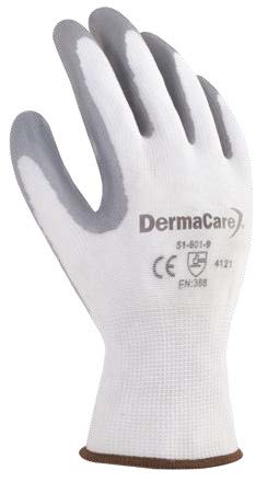 Guante nylon blanco con nitrilo sólido DemarCare 51-801