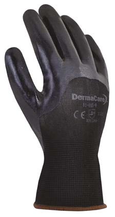 Guante nylon negro con nitrilo sólido DemarCare 51-905