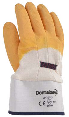Guante de algodón con látex amarillo en
palma y medio dorso DemarCare 56-347