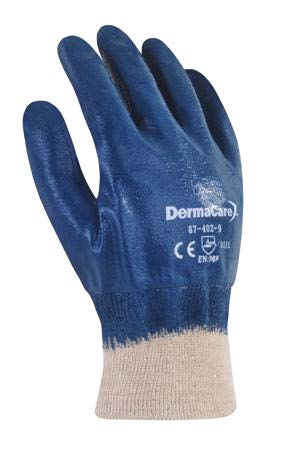Guante de algodón con nitrilo en dorso y palma DemarCare 87-402